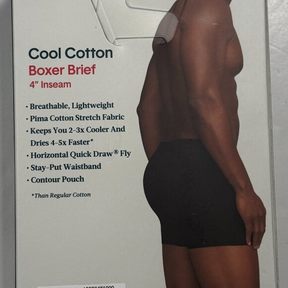 Tommy John Cool Cotton 4" Boxer Briefs 2 Pack Mens XL Navy Black 39-42 New $55 - Picture 4 of 9